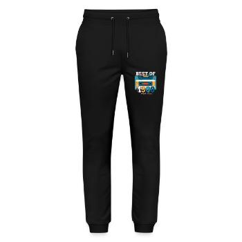 35th Birthday Man August Vintage 1988 Cassette - Stanley/Stella Mover Unisex Organic Jogging Trousers - black - Front - Marisol (170cm) & Nik (191cm)