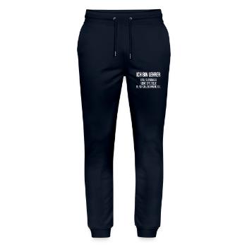 Lehrer - Mein offizieller Superhelden-Beruf! - Stanley/Stella Unisex Bio Jogginghose Mover  - Navy - Vorne - Marisol (170cm) & Nik (191cm)