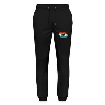 Kuh Retro Muh Landwirt Milch Bauernhof Geschenk - Stanley/Stella Unisex Bio Jogginghose Mover  - Schwarz - Vorne - Marisol (170cm) & Nik (191cm)