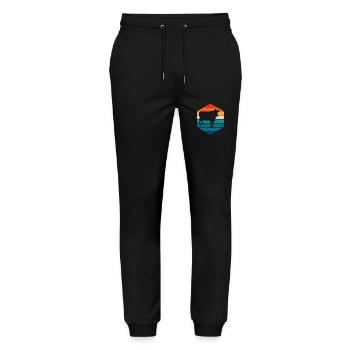 Kuh Retro Muh Landwirt Milch Bauernhof Geschenk - Stanley/Stella Unisex Bio Jogginghose Mover  - Schwarz - Vorne - Marisol (170cm) & Nik (191cm)