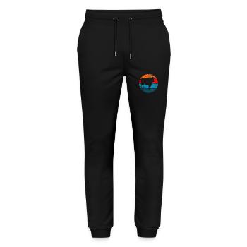 Kuh Retro Muh Landwirt Milch Bauernhof Geschenk - Stanley/Stella Unisex Bio Jogginghose Mover  - Schwarz - Vorne - Marisol (170cm) & Nik (191cm)