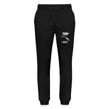 Cuba Bound Country Travel Cuban Flag Vacation - Stanley/Stella Unisex Bio Jogginghose Mover  - Schwarz - Vorne - Marisol (170cm) & Nik (191cm)