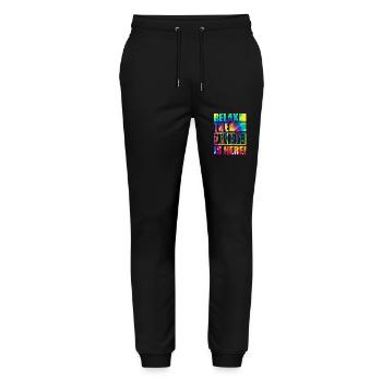 Floral Designer Lustiger Spruch - Stanley/Stella Unisex Bio Jogginghose Mover  - Schwarz - Vorne - Marisol (170cm) & Nik (191cm)