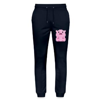 A pixelated piglet - Stanley/Stella Mover Unisex Organic Jogging Trousers - navy - Front - Marisol (170cm) & Nik (191cm)