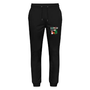 Lunch Lady Funny Christmas Tree Christmas - Stanley/Stella Mover Unisex Organic Jogging Trousers - black - Front - Marisol (170cm) & Nik (191cm)