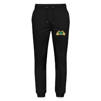 Afrikanische Union - Stanley/Stella Unisex Bio Jogginghose Mover  - Schwarz - Vorne - Marisol (170cm) & Nik (191cm)