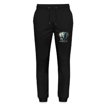 Süsser Baby Elefant Elephant - Stanley/Stella Unisex Bio Jogginghose Mover  - Schwarz - Vorne - Marisol (170cm) & Nik (191cm)