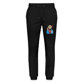 Jesus Christ Is King Of Heart Religious Christian - Stanley/Stella Mover Unisex Organic Jogging Trousers - black - Front - Marisol (170cm) & Nik (191cm)