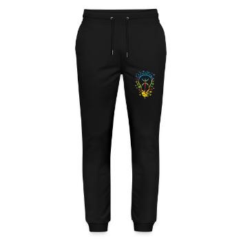 LA LUMIERE DE MA CULTURE AMAZIGH - Pantalon de jogging bio MOVER Stanley/Stella unisexe - noir - Devant - Marisol (170cm) & Nik (191cm)