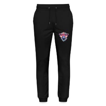 Kuh Kuhkopf Kühne Landwirtschaft Kälbchen - Stanley/Stella Unisex Bio Jogginghose Mover  - Schwarz - Vorne - Marisol (170cm) & Nik (191cm)