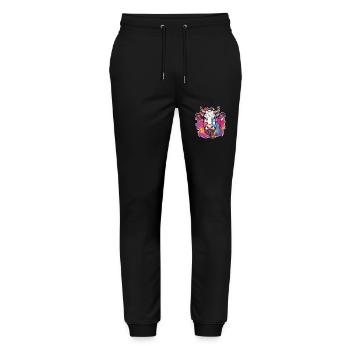 Cow Cows Cow Head Agriculture Farmer - Stanley/Stella Mover Unisex Organic Jogging Trousers - black - Front - Marisol (170cm) & Nik (191cm)