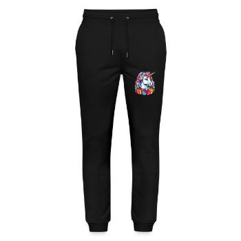 Einhorn Motto Weihnachtsfeier - Niedliches Einhorn - Stanley/Stella Unisex Bio Jogginghose Mover  - Schwarz - Vorne - Marisol (170cm) & Nik (191cm)