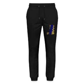 2008 September Limited Edition 15. Geburtstag Deko - Stanley/Stella Unisex Bio Jogginghose Mover  - Schwarz - Vorne - Marisol (170cm) & Nik (191cm)