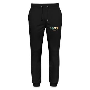 1963 Birthday present - Stanley/Stella Mover Unisex Organic Jogging Trousers - black - Front - Marisol (170cm) & Nik (191cm)