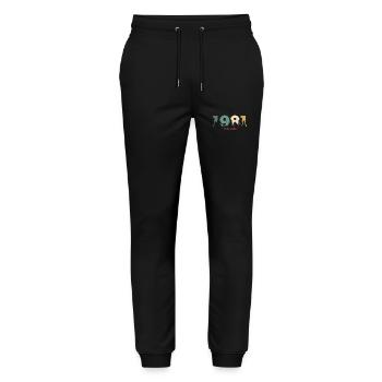 Vintage Nature Birthday Gift 1981 42/43 years - Stanley/Stella Mover Unisex Organic Jogging Trousers - black - Front - Marisol (170cm) & Nik (191cm)