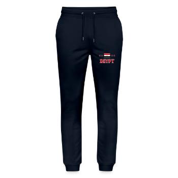 Egypt - Stanley/Stella Mover Unisex Organic Jogging Trousers - navy - Front - Marisol (170cm) & Nik (191cm)