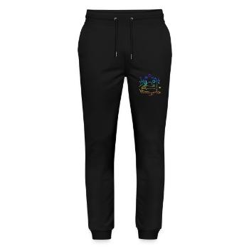 Bunte Nähmaschine Quilter Näherin Quilten Näherin - Stanley/Stella Unisex Bio Jogginghose Mover  - Schwarz - Vorne - Marisol (170cm) & Nik (191cm)