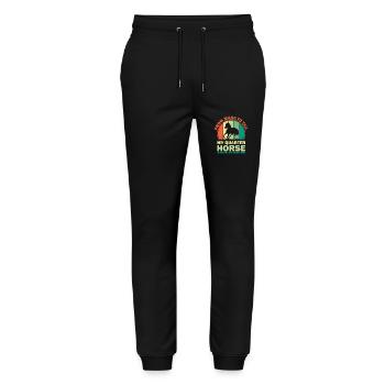 American Quarter Horse Equestrian Horse Lover Hors - Stanley/Stella Mover Unisex Organic Jogging Trousers - black - Front - Marisol (170cm) & Nik (191cm)