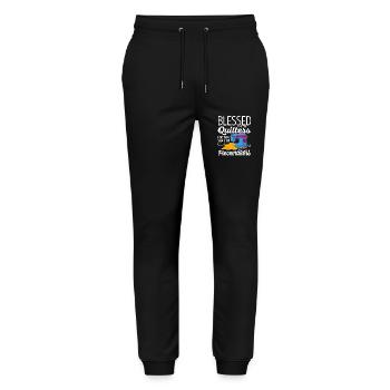 are the quilters - Stanley/Stella Mover Unisex Organic Jogging Trousers - black - Front - Marisol (170cm) & Nik (191cm)