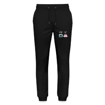 Machine à coudre Café Drôle Coudre Coudure Coulière - Pantalon de jogging bio MOVER Stanley/Stella unisexe - noir - Devant - Marisol (170cm) & Nik (191cm)