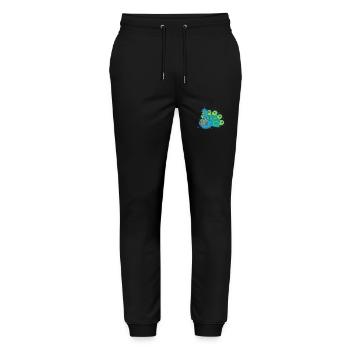 Peacock lit un livre Plumes d’oiseau - Pantalon de jogging bio MOVER Stanley/Stella unisexe - noir - Devant - Marisol (170cm) & Nik (191cm)