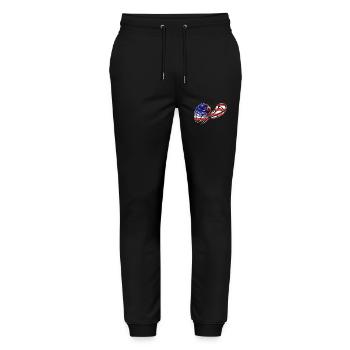 Lacrosse Flag - Stanley/Stella Mover Unisex Organic Jogging Trousers - black - Front - Marisol (170cm) & Nik (191cm)