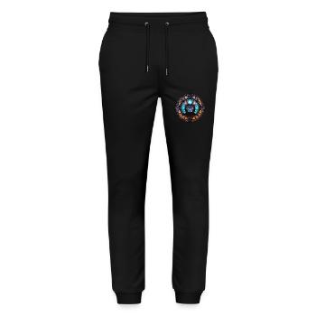 Unique Holy Cat Art Design - Stained Glass Art - Stanley/Stella Mover Unisex Organic Jogging Trousers - black - Front - Marisol (170cm) & Nik (191cm)