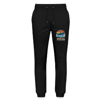 Wels Angeln Norwegen Angelköder Fischerboot - Stanley/Stella Unisex Bio Jogginghose Mover  - Schwarz - Vorne - Marisol (170cm) & Nik (191cm)