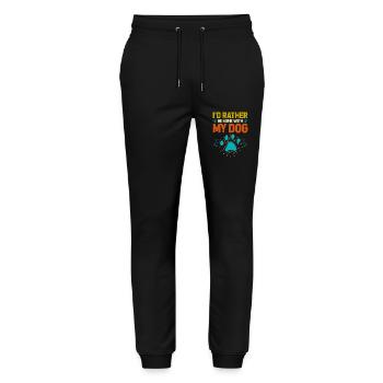 Chiens de chien - Pantalon de jogging bio MOVER Stanley/Stella unisexe - noir - Devant - Marisol (170cm) & Nik (191cm)