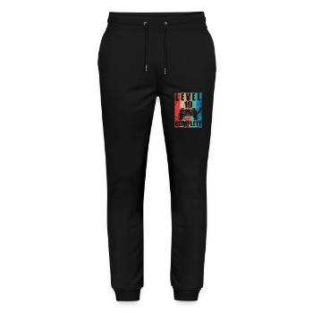 Level 19 complete - Stanley/Stella Mover Unisex Organic Jogging Trousers - black - Front - Marisol (170cm) & Nik (191cm)
