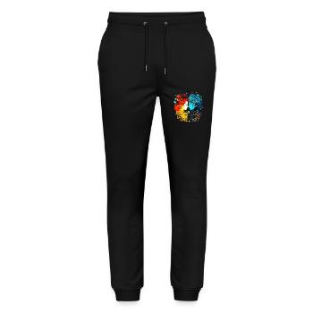Liebe dein Sternzeichen Zwillinge Männer und Frauen - Stanley/Stella Unisex Bio Jogginghose Mover  - Schwarz - Vorne - Marisol (170cm) & Nik (191cm)