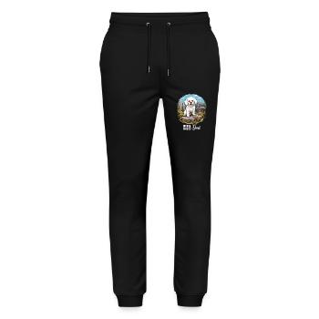 Chien Bichon Friesé - Pantalon de jogging bio MOVER Stanley/Stella unisexe - noir - Devant - Marisol (170cm) & Nik (191cm)