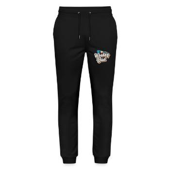 Field Hockey Dad Retro Hockey Dad - Stanley/Stella Unisex Bio Jogginghose Mover  - Schwarz - Vorne - Marisol (170cm) & Nik (191cm)