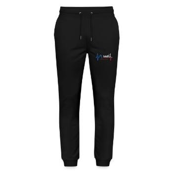 Prag Skyline Herzschlag Tschechien Herz Love Praha - Stanley/Stella Unisex Bio Jogginghose Mover  - Schwarz - Vorne - Marisol (170cm) & Nik (191cm)