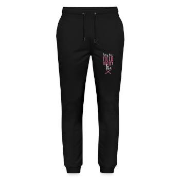 Field Hockey Living That Field - Stanley/Stella Unisex Bio Jogginghose Mover  - Schwarz - Vorne - Marisol (170cm) & Nik (191cm)