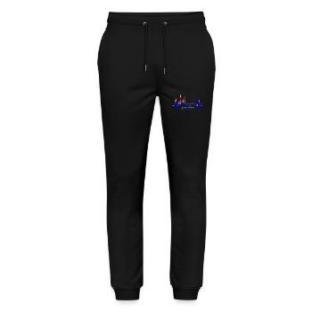 Sydney Skyline Heartbeat Australia Fan Pulse Heart - Stanley/Stella Mover Unisex Organic Jogging Trousers - black - Front - Marisol (170cm) & Nik (191cm)
