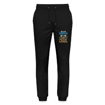 Jewish This Is My Hanukkah Pajamakah Matching - Stanley/Stella Mover Unisex Organic Jogging Trousers - black - Front - Marisol (170cm) & Nik (191cm)