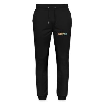 Acroyoga is my Jam Fitness Sport Balance - Stanley/Stella Mover Unisex Organic Jogging Trousers - black - Front - Marisol (170cm) & Nik (191cm)
