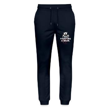 Ich kämpfte gegen einen Bären - Stanley/Stella Unisex Bio Jogginghose Mover  - Navy - Vorne - Marisol (170cm) & Nik (191cm)