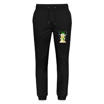 Lëtzebuerg ass e Chrëschtdag paradis - Stanley/Stella Unisex Bio Jogginghose Mover  - Schwarz - Vorne - Marisol (170cm) & Nik (191cm)