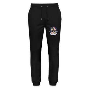 Impressionnant nom Haas w chapeau de père Noël dans le thème de Noël - Pantalon de jogging bio MOVER Stanley/Stella unisexe - noir - Devant - Marisol (170cm) & Nik (191cm)