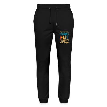 From The Field To The Stands, We Shine Marching - Stanley/Stella Mover Unisex Organic Jogging Trousers - black - Front - Marisol (170cm) & Nik (191cm)