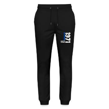 1971 November Limited Edition 52. Geburtstag Deko - Stanley/Stella Unisex Bio Jogginghose Mover  - Schwarz - Vorne - Marisol (170cm) & Nik (191cm)