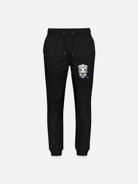 Schneeleopard Winter leopard Comic Niedlich - Stanley/Stella Unisex Bio Jogginghose Mover - Schwarz