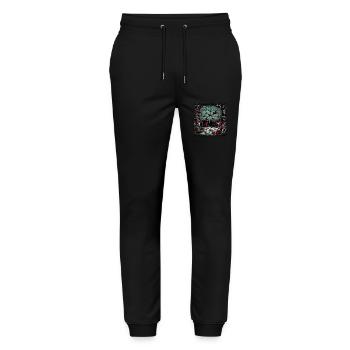 Weihnachten Wichtelhorror Zombie Wichtelfabrik - Stanley/Stella Unisex Bio Jogginghose Mover  - Schwarz - Vorne - Marisol (170cm) & Nik (191cm)