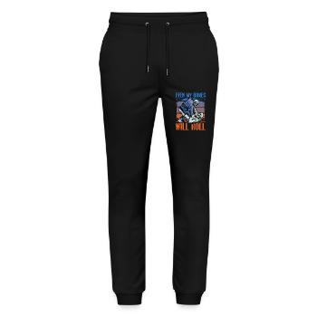 Brazilian Jiu-Jitsu even my bones will roll - Stanley/Stella Unisex Bio Jogginghose Mover  - Schwarz - Vorne - Marisol (170cm) & Nik (191cm)
