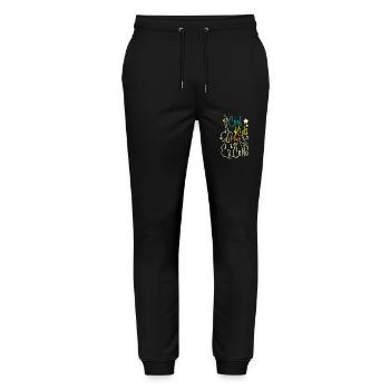 For Children Cool kids play cello - Stanley/Stella Mover Unisex Organic Jogging Trousers - black - Front - Marisol (170cm) & Nik (191cm)
