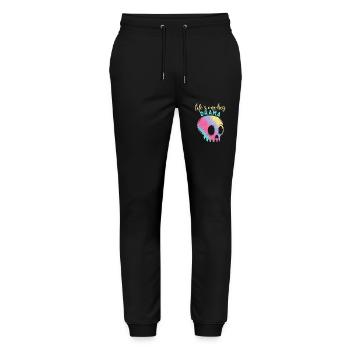 Funny Saying Rainbow Skull in Comic Style - Stanley/Stella Mover Unisex Organic Jogging Trousers - black - Front - Marisol (170cm) & Nik (191cm)