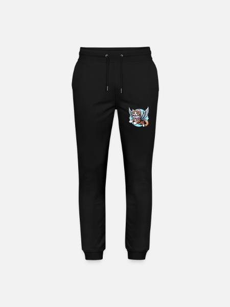 Maine Coon Cat Angel Flying - Stanley/Stella Mover Unisex Organic Jogging Trousers - black