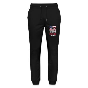 Täglich Sterben 22 Veteranen Durch Selbstmord - Stanley/Stella Unisex Bio Jogginghose Mover  - Schwarz - Vorne - Marisol (170cm) & Nik (191cm)